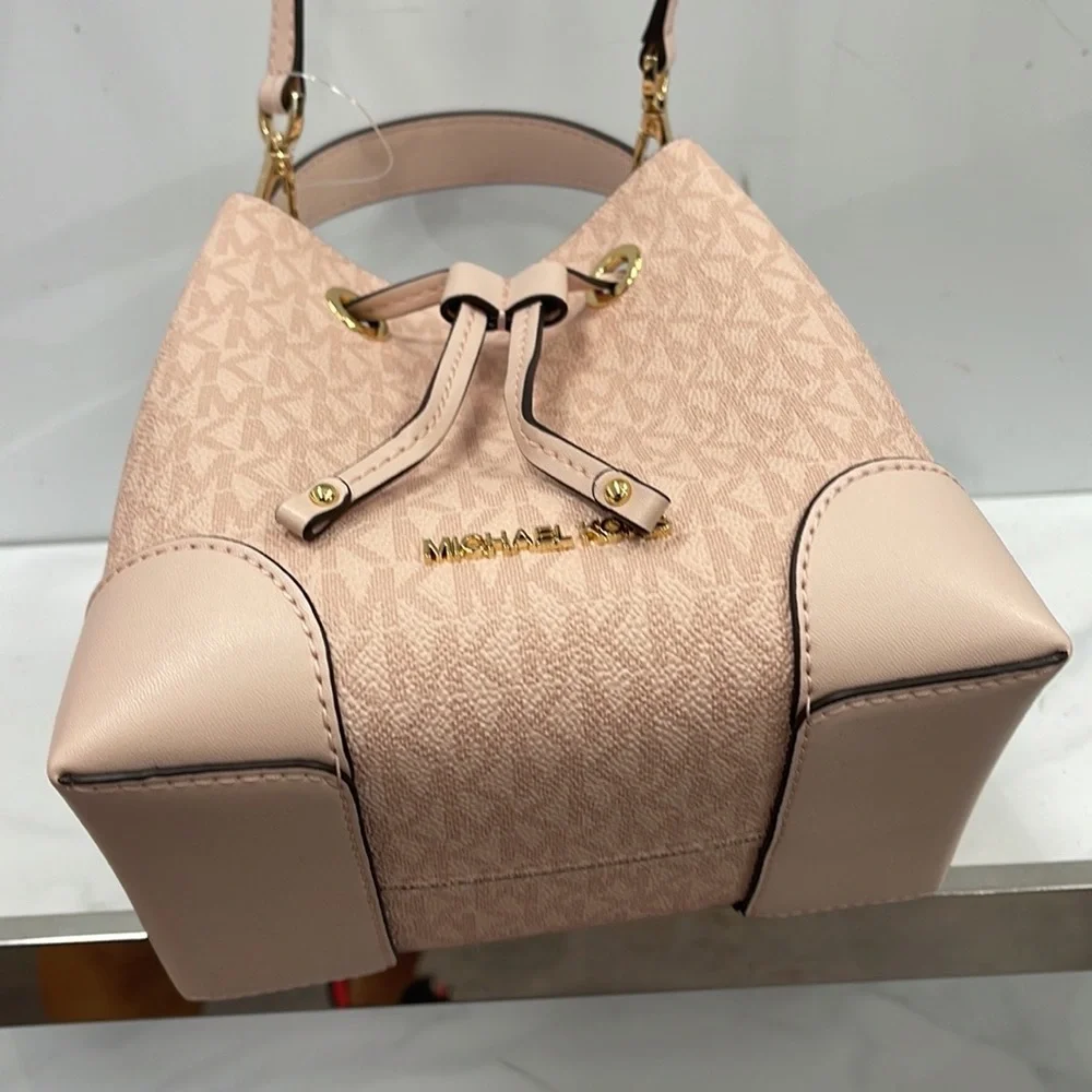 MICHAEL KORS 35F2GM9M1B MERCER SMALL BUCKET DRAWSTRING CROSSBODY Dk Powder Blush